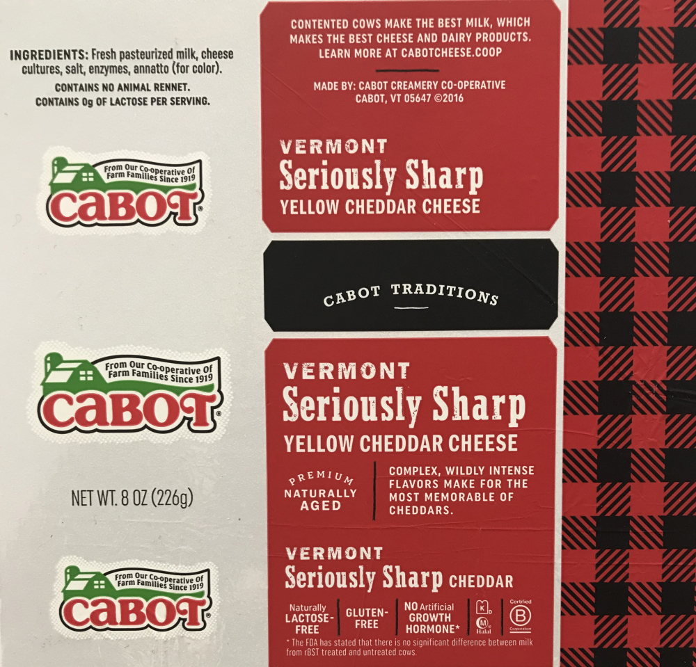 Cabot Vermont Seriously Sharp Shredded Cheddar Cheese 